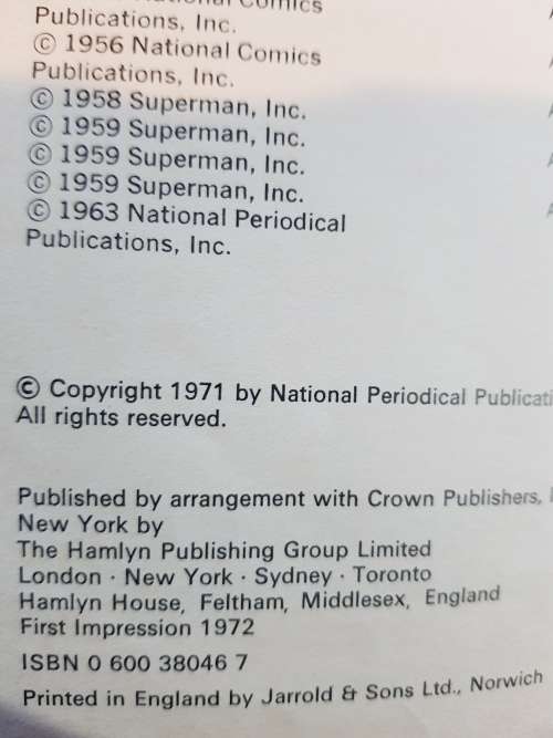 Superman, From The Thirties To The Seventies, Intro by E. Nelson Bridwell