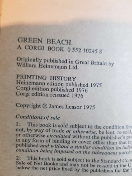 Green Beach by James Leasor, 1975