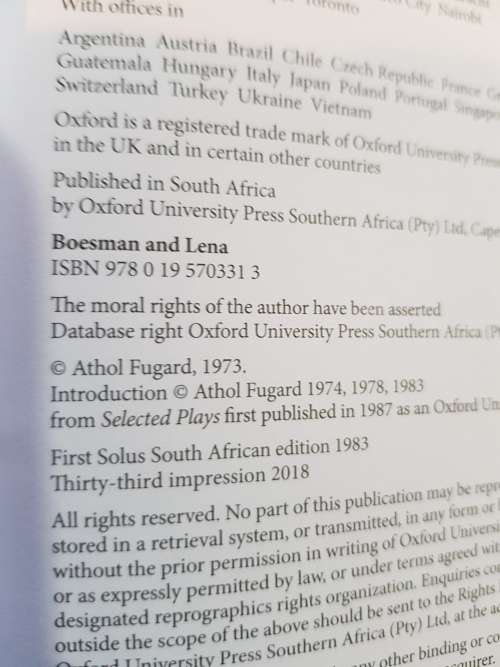 Boesman and Lena by Athol Fugard