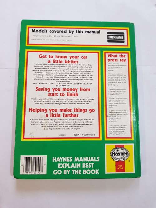Triumph Acclaim 1981-84, Owners Workshop Manual, Haynes