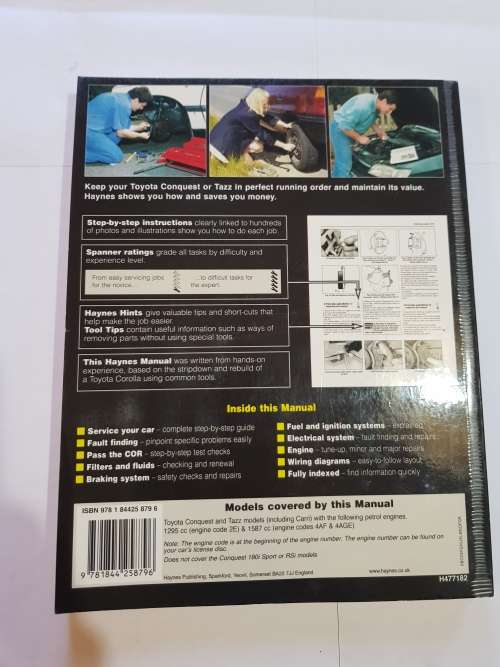 Toyota Conquest & Tazz, 1986 - 2007, Haynes Service and Repair Manual, Petrol