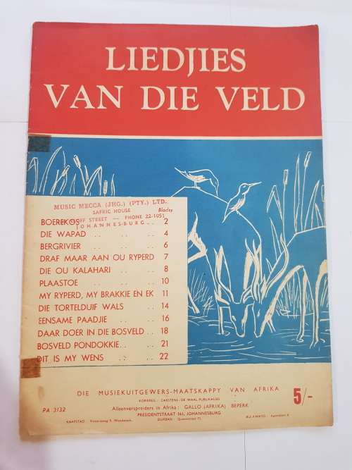 Song Sheets, Sheet Music, Liedjies van die Veld, 12 Songs