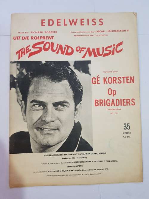 Song Sheet, Sheet Music, Edelweiss, Ge Korsten, The Sound of Music