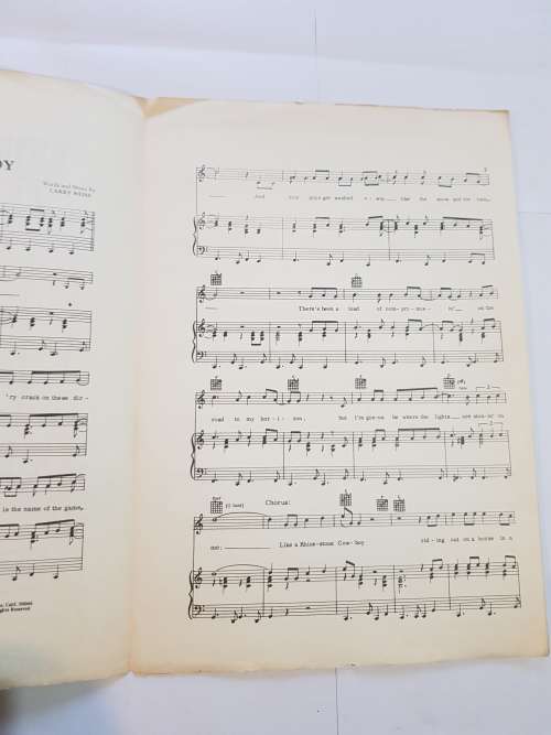Song Sheet, Sheet Music, Rhinestone Cowboy, Glen Cambell & Ben Madison