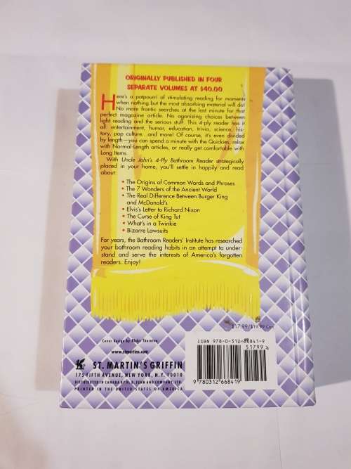 Uncle John`s 4-Ply Bathroom Reader by the Bathroom Readers` Institute