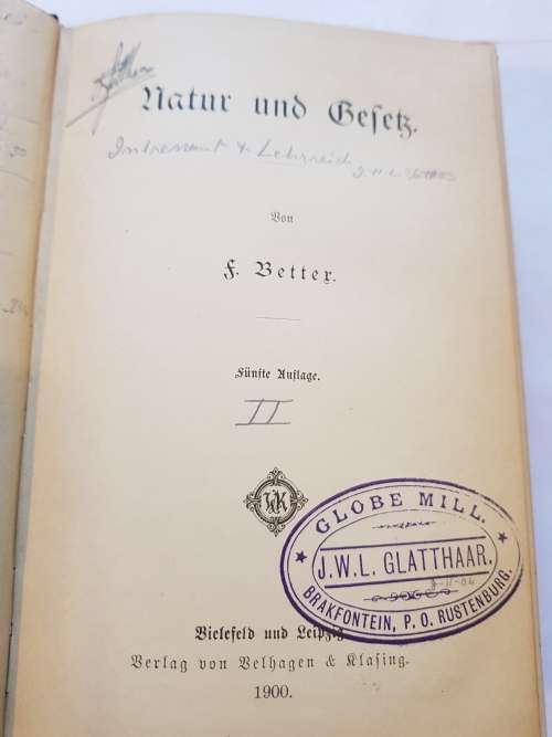 Natur Und Gesetz by F. Better, 1900