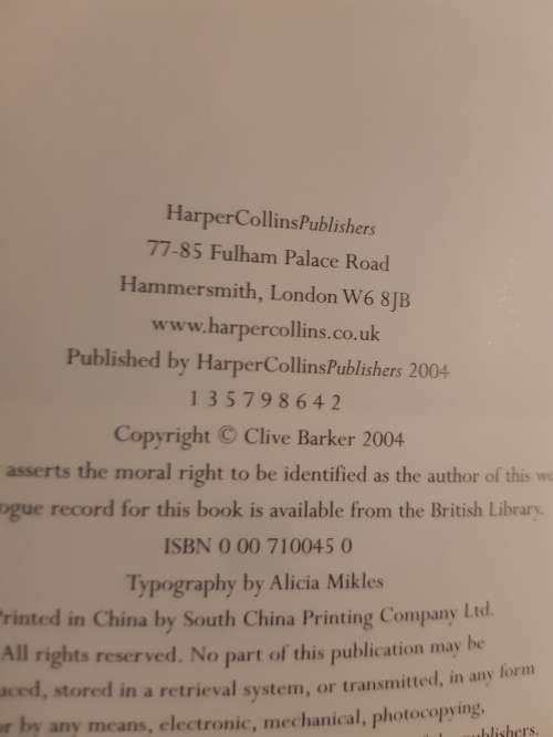 Days of Magic Nights of War by Clive Barker, Abarat
