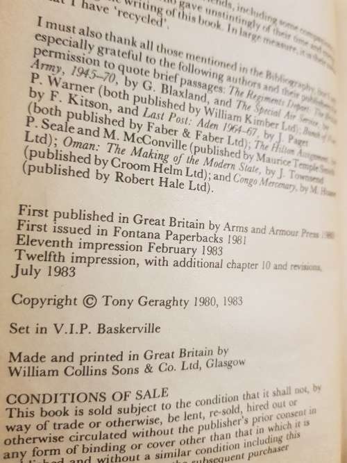 Who Dares Wins, The Story of the SAS 1950-1982 by Tony Geraghty