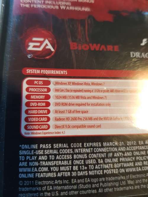Dragon Age II, Bioware Signature Edition PC DVD / Mac