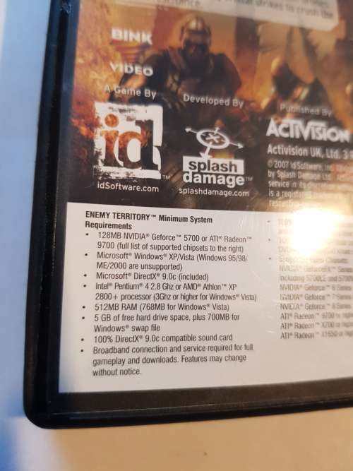Enemy Territory, Quake Wars PC DVD