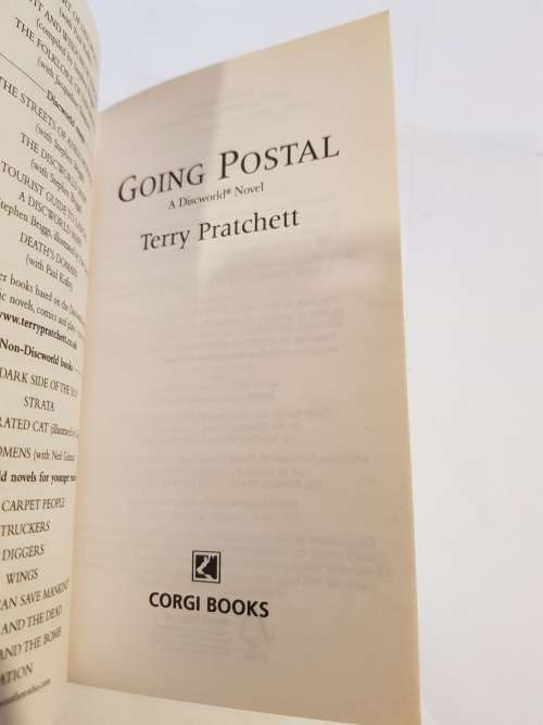Going Postal, a Discworld Novel by Terry Pratchett