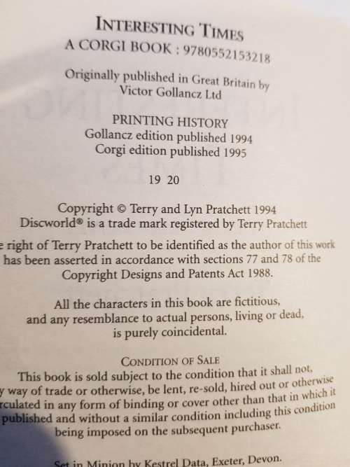 Interesting Times, a Discworld Novel by Terry Pratchett