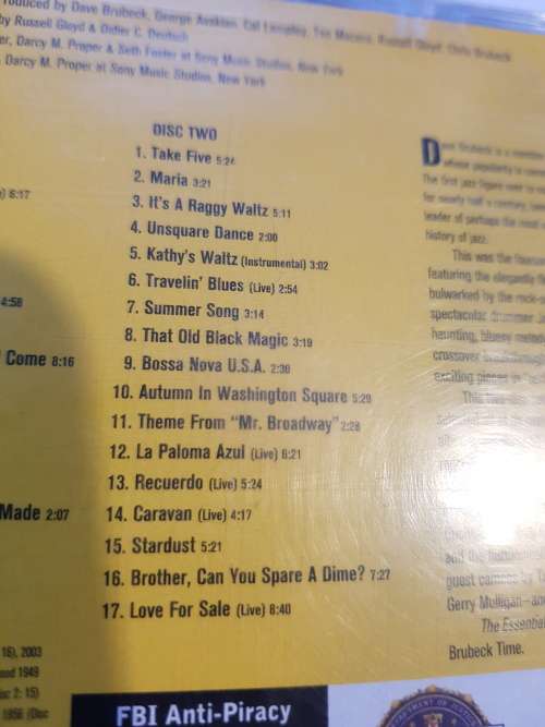 Dave Brubeck, The Essential Dave Brubeck, 2 x CD