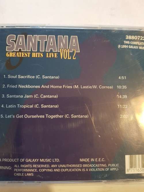 Santana, Greatest Hits Live Vol. 2 CD