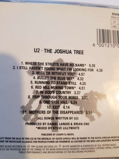 U2, The Joshua Tree CD