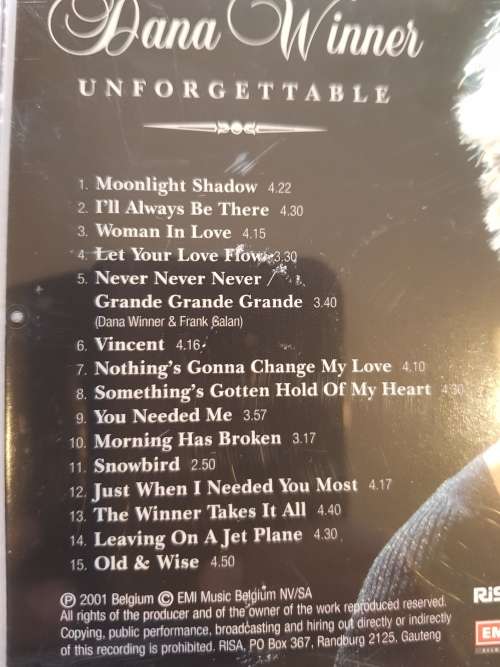 Dana Winner, Unforgettable CD