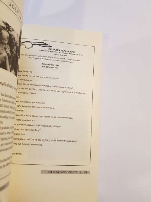 The Blair Witch Project, A Dossier compiled by D.A. Stern
