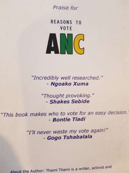 Reasons to Vote ANC, An in-depth Guide, Thami Thami
