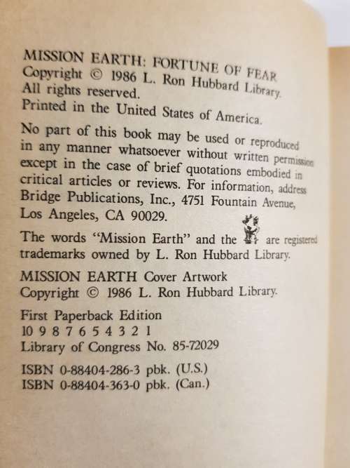 L. Ron Hubbard, Fortune of Fear, Mission Earth Volume 5