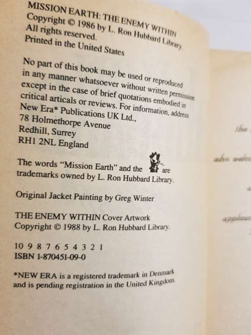 L. Ron Hubbard, The Enemy Within, Mission Earth Volume 3