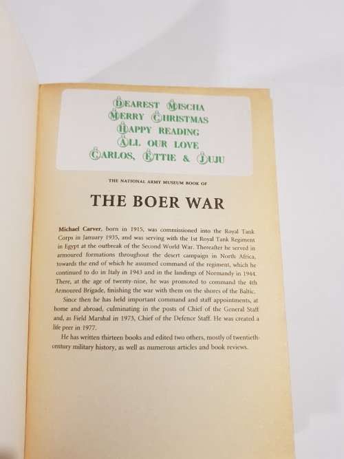 The Boer War, The National Army Museum Book by Field Marshal Lord Carver