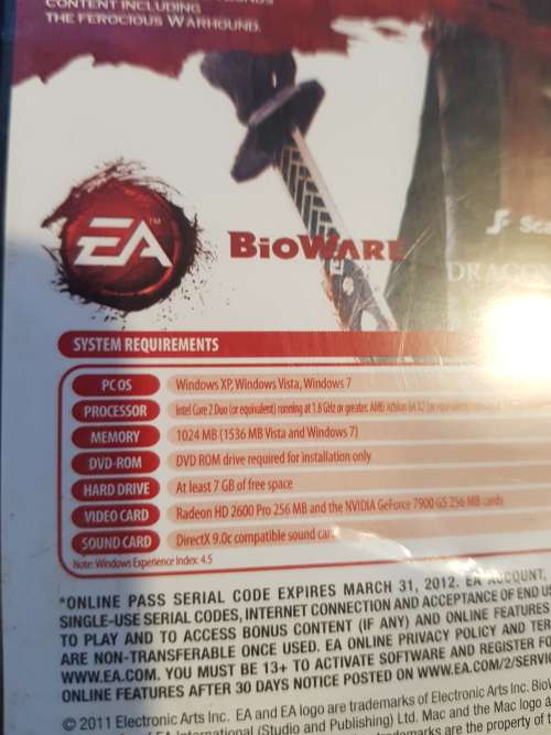 Dragon Age II PC DVD, 2011