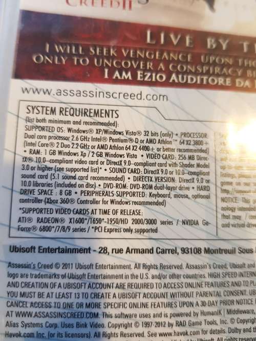Assassin`s Creed/Assassin`s Creed II PC DVD