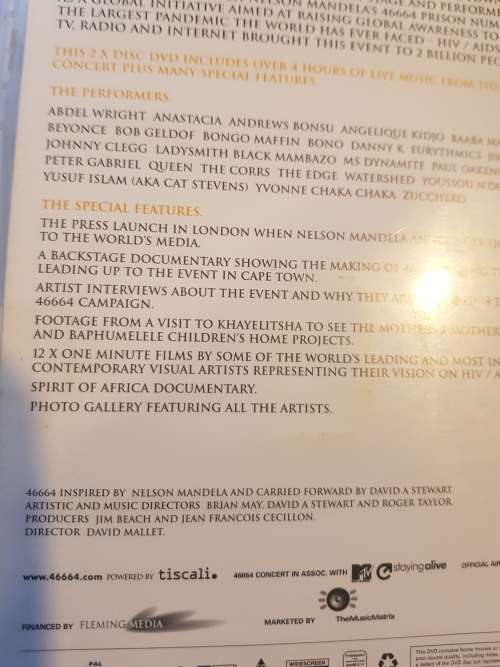 46664, The Event, 2 x DVD, Nelson Mandela