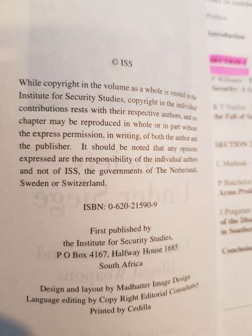 Society Under Siege, Crime, Violence and Illegal Weapons, Volume I