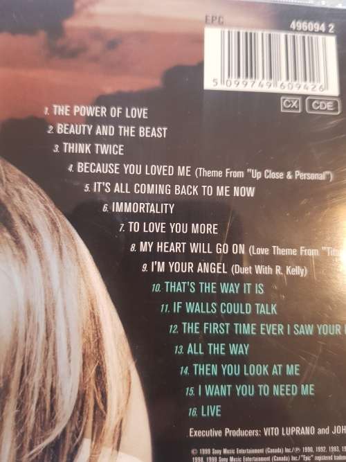 Celine Dion, All The Way...A Decade of Song CD, UK Import