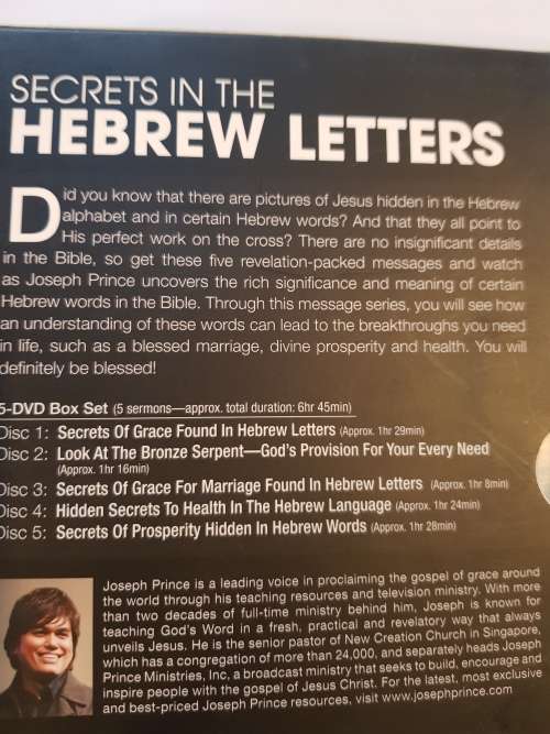 Secrets in the Hebrew Letters by Joseph Prince, DVD Boxset