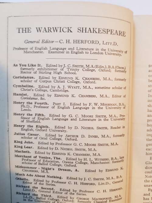 Shakespeare, The Warwick Shakespeare, A Midsummer Night`s Dream