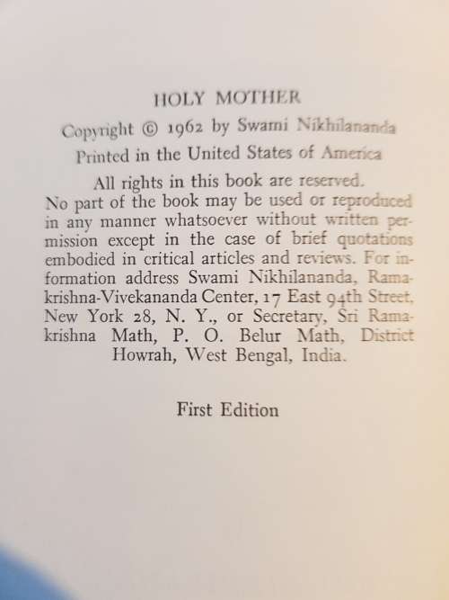 Holy Mother by Swami Nikhilananda