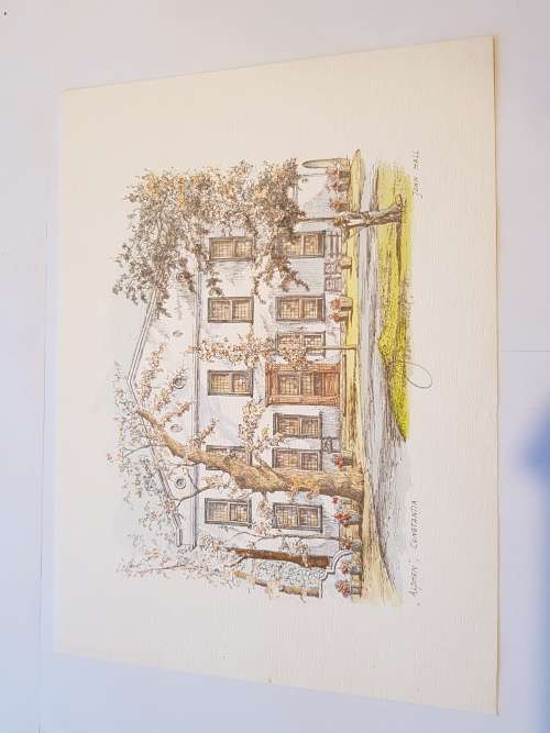 John Hall print, `Alphen` Constantia, Signed