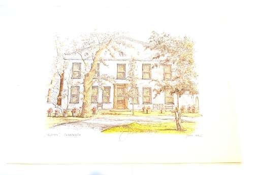 John Hall print, `Alphen` Constantia, Signed
