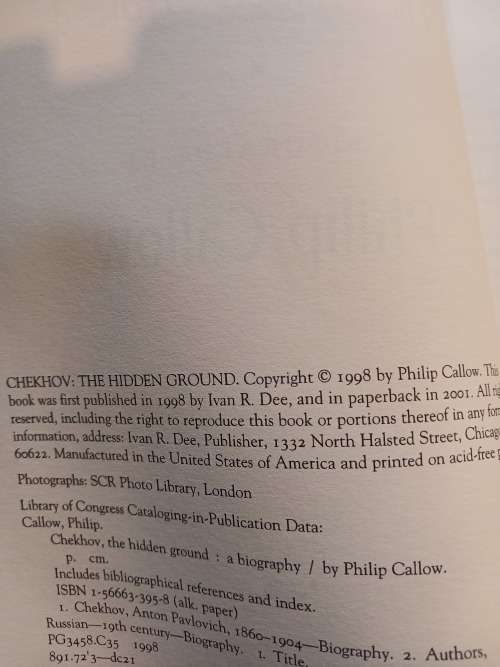 Chekhov, The Hidden Ground by Philip Callow