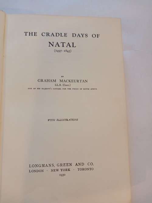The Cradle Days of Natal by Graham Mackeurtan, Limited Edition