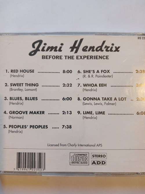 Jimi Hendrix, Before The Experiance CD, Switzerland