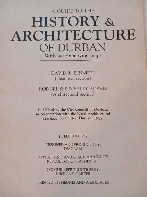 A Giude to the History & Architecture of Durban with accompanying maps