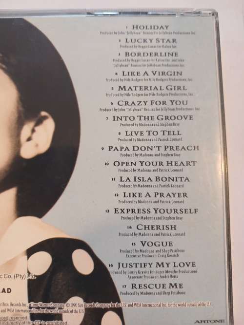 Madonna, The Immaculate Collection CD