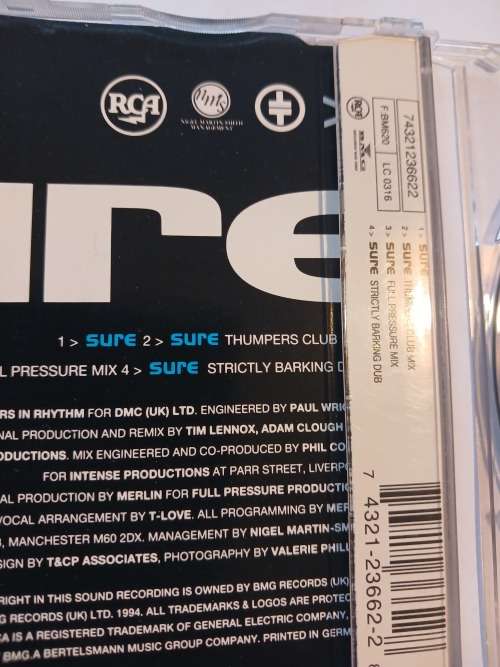 Take That, Sure CD Single, UK