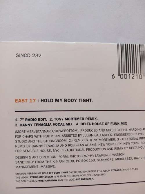 East 17, Hold My Body Tight CD Single