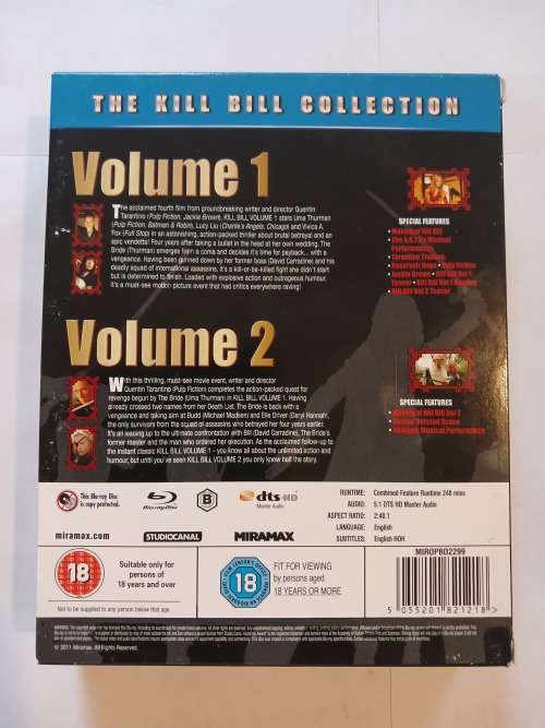 Kill Bill Collection, 2 Movie Boxset, Blu-ray