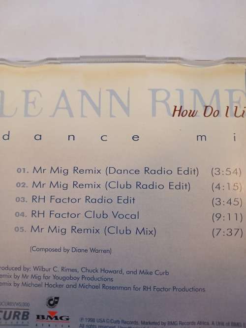 Le Ann Rimes, How Do I Live, Dance Mix CD single