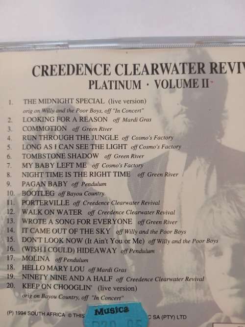Creedance Clearwater Revival, Platinum, Volume II CD