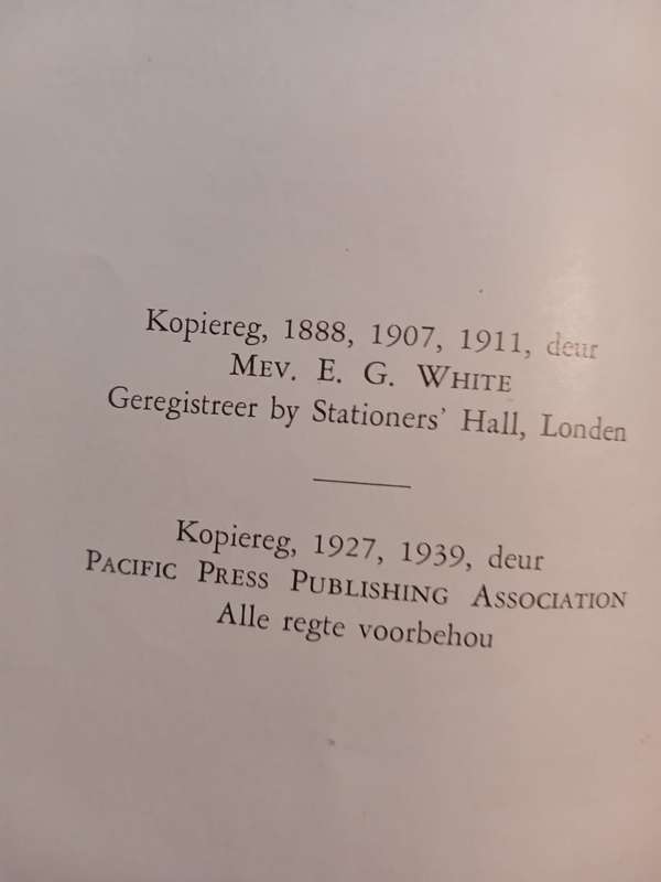 Die Groot Stryd deur Ellen G. White, 1939