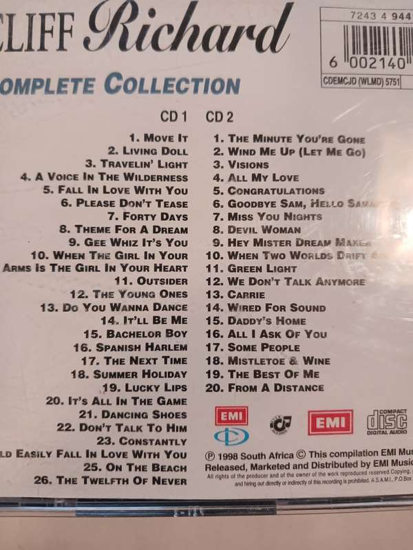 Cliff Richard, The Complete Collection, 2 x CD