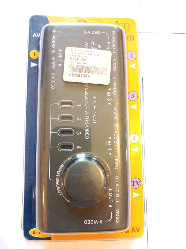 AV Selector with S-Video, 4 in 1 out, AV-109