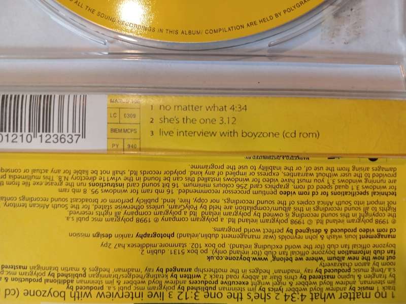 Boyzone, No Matter What CD single