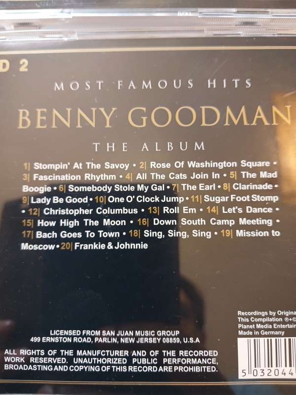 Benny Goodman, Most Famous Hits, The Album, 2 x CD Boxset